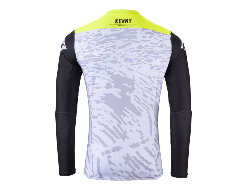 Kenny racing футболка для crossу/enduro performance stone white колір сірий/чорний/жовтий розмір xl