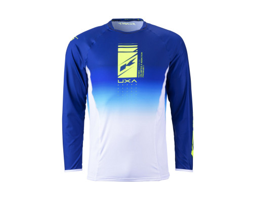 Kenny racing футболка crossс/enduro модель titanium premium темноський колір синій/білий/жовтий flow розмір l