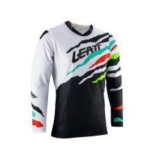 Leatt (2023) moto 5.5 ultraweld jersey tiger колір білий/чорний/зелений/червоний розмір xl