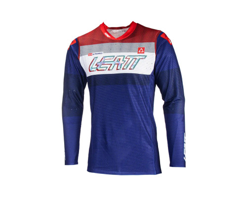 Leatt moto 5.5 ultraweld джерсі королівський колір темно-сій/білий/червоний розмір m