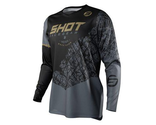 Shot racing (2021 роз) cross/enduro джерсі дитячий devo storm золотий колір золотий розмір 4/5