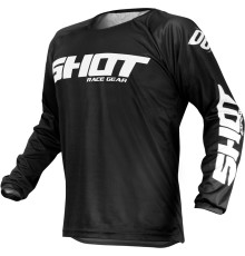 Shot racing (2022) cross/enduro devo нерожий чорний джерсі колір чорний/білий розмір m