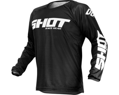 Shot racing (2022) cross/enduro devo нерожий чорний джерсі колір чорний/білий розмір m