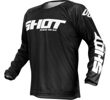 Shot racing (2022) cross/enduro devo нерожий чорний джерсі колір чорний/білий розмір m