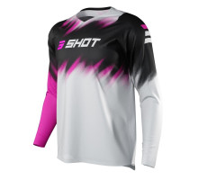 Shot racing (2022) moto devo junior kid versus pink футболка колір білий/чорний/рожевий розмір 8/9