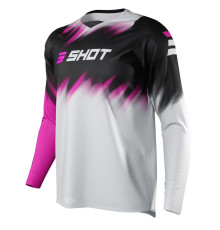 Shot racing (2022) moto devo junior kid versus pink футболка колір білий/чорний/рожевий розмір 8/9