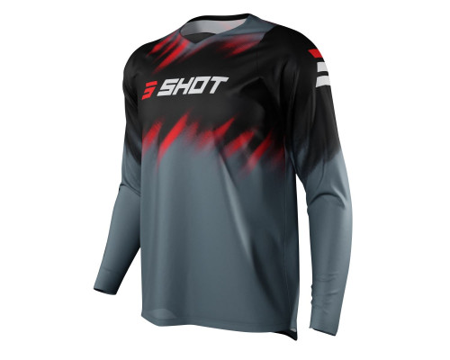 Футболка shot racing sale moto devo versus black red колір сірий/чорний/червоний розмір l