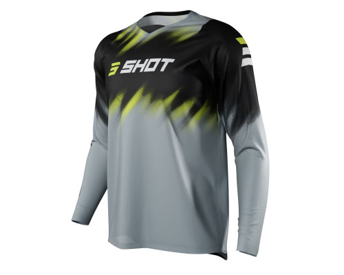 Футболка shot racing sale moto devo versus grey колір сірий/чорний/жовтий розмір l