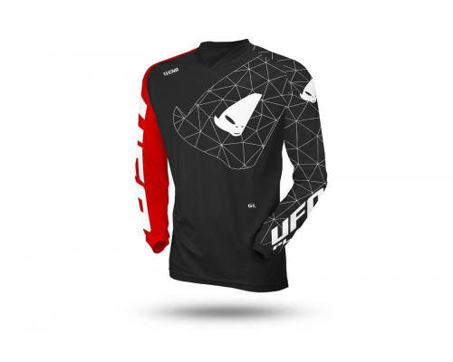 UFO футболка tecno jersey cross колір чорний червоний розмір xl - колекція 2024