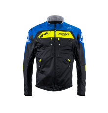 Куртка kenny racing adventure/enduro модель softshell blue колір чорний/синій/жовтий розмір l