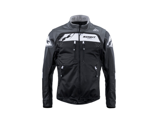 Куртка kenny racing adventure/enduro модель softshell grey колір чорний/сірий/білий розмір l