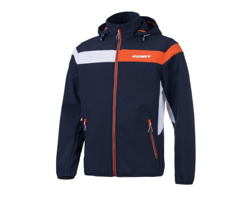 Куртка-дощик kenny racing softshell racing модель колір синій/білий/помаранчевий розмір xxl