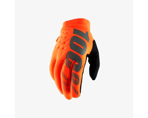 100 PROCENT рукавиці для crossу/enduro brisker softshell модель колір оранжевий/чорний розмір l