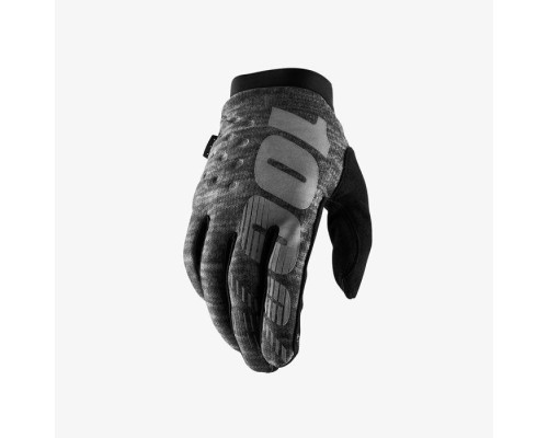 100 PROCENT cross/enduro рукавички brisker softshell модель колір сірий/чорний розмір s старий код 10016-007-10