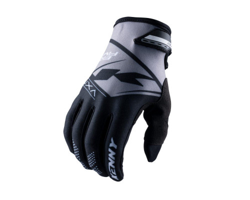 Рукавички kenny racing cross/enduro brave black модель колір чорний/сірий розмір m