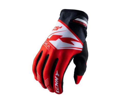 Рукавички kenny racing cross/enduro brave red модель колір червоний/білий розмір l