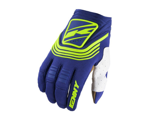 Перегоночні рукавички kenny cross/enduro модель titanium navy колір blue/жовтий fluo розмір s