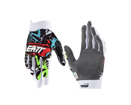 Leatt moto 1.5 gripr glove zebra колір чорний/синій/червоний/білий розмір m