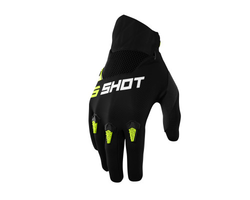 Shot racing (2022) junior devo kid neon жовтий moto gloves колір чорний/жовтий neon розмір 12/13