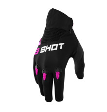 Shot racing moto gloves children/junior devo kid pink колір чорний/рожевий розмір 12/13