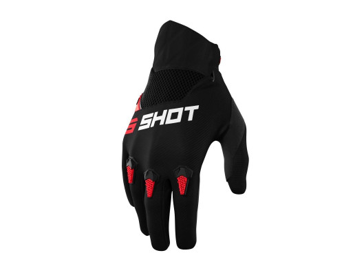 Shot racing moto gloves children/junior devo kid red колір чорний/червоний розмір 10/11