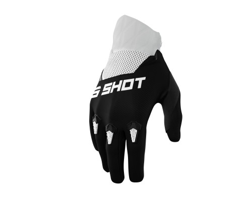 Shot racing sale moto devo чорні рукавички колір чорний/білий розмір 10 л