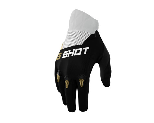 Shot racing sale moto devo gold gloves колір чорний/білий/золотий розмір 09