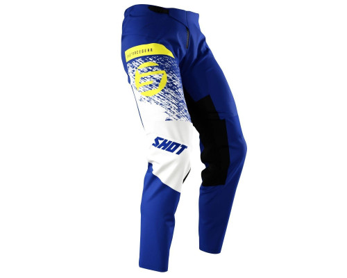 Shot racing junior devo kid roll blue moto штани колір синій/білий/жовтий розмір 8/9