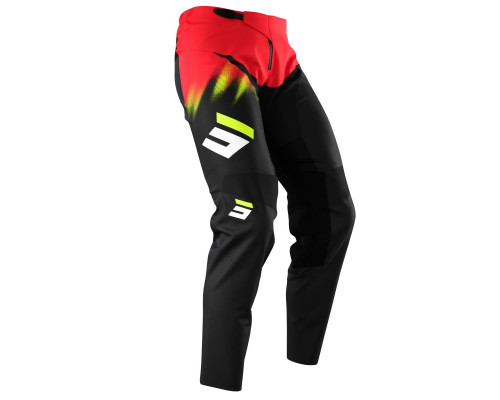 Shot racing moto pants children/junior devo kid versus red колір чорний/червоний/жовтий розмір 8/9