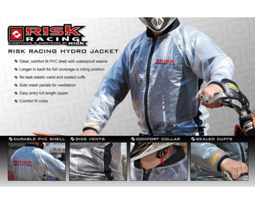 risk racing - hydro jacket прозорий дощовик розмір m