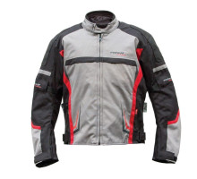 Roleff велика  коротка текстильна куртка модель gs1824 з мембраною wind-tex та знімною термопідкладкою колір чорний/сірий/червоний розмір m