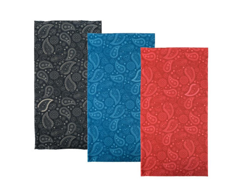 Наший мультифункціональний oxford вітрозахивний comfy oxford paisley 3 шт. в упаковці колір чорний/синий/червоний