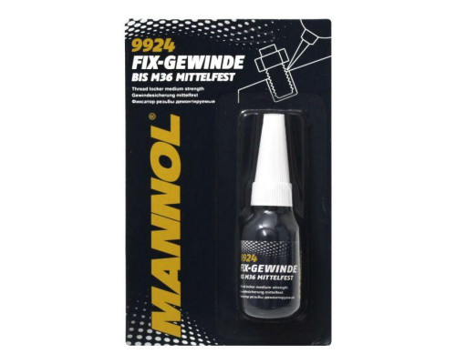 Клей для ниток mannol fix gewinde mittelfest 10 мл, синій, 'medium' (9924) (144)
