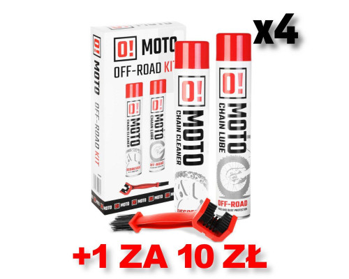 Omoto 4+1 набір для очищення та змащення ланцюг off road o! догляд та захист ланцюг 2+1 набір з щіткою (2 x 750ml) (o!moto) (ole-020) (4+1 упаковка за 10 pln)