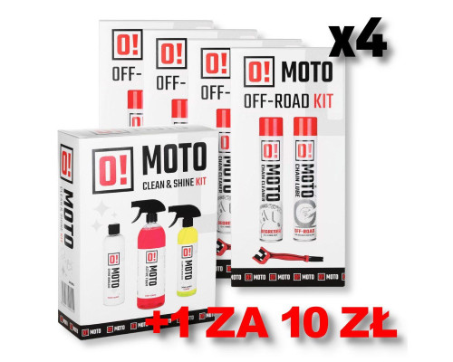 Omoto 4+1 набір для очищення та змащення ланцюг off road o! набір для догляду та захисту ланцюг 2+1 з щіткою + набір для миття та догляду за мотоциклами omoto o! догляд захист і блиск moto