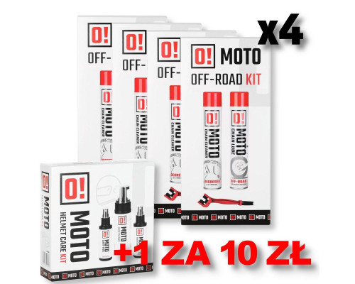 Omoto 4+1 набір для очищення та змащення ланцюг off road o! догляд та захист ланцюг 2+1 комплект з щіткою + комплект для догляду за шоломом omoto o! догляд за шоломом та захист