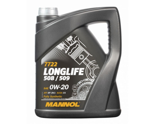 Mannol автомобільне моторне масло 0w20 longlife 508/509 5 літрів (7722) (синтетика)