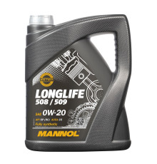 Mannol автомобільне моторне масло 0w20 longlife 508/509 5 літрів (7722) (синтетика)