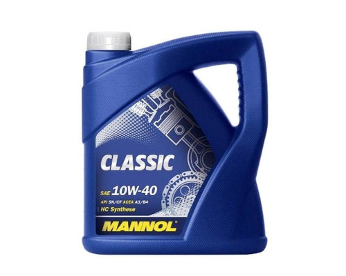Mannol автомобільне моторне масло 10w40 classic sn/ch-4 5 літрів (7501) (напівсинтетика)