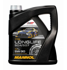 Mannol автомобільне моторне масло 5w30 longlife 504/507 oem для vw, au 4 літри (7715) (синтетичне)