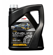 Mannol автомобільне моторне масло 5w30 longlife 504/507 oem для vw, au 5 літрів (7715) (синтетичне)