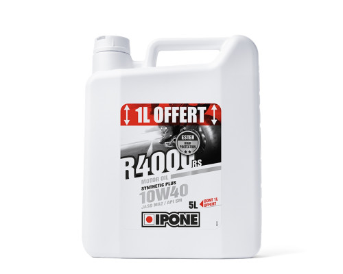 Ipone r4000 rs 10w40 напівсинтетичне моторне масло 5л (ester, ma2) - 4+1 (akc) (4)
