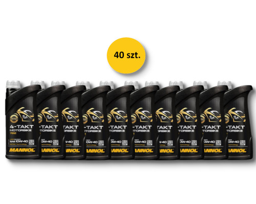 Mannol motor oil 4t motorbike 10w40 1l ester + ma2 synthetic (7812) (20) (api sn) - коробка 40 штук (пакет)