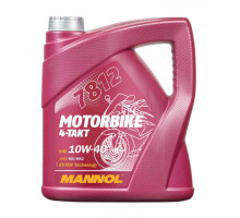 Mannol engine oil 4t motorbike 10w40 4l ester + ma2 synthetic (7812) (api sn)