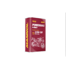 Mannol motor oil 4t motorbike 15w50 1l ester + ma2 semi-synthetic metal can (7832) (12)