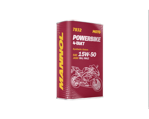 Mannol motor oil 4t motorbike 15w50 1l ester + ma2 semi-synthetic metal can (7832) (12)