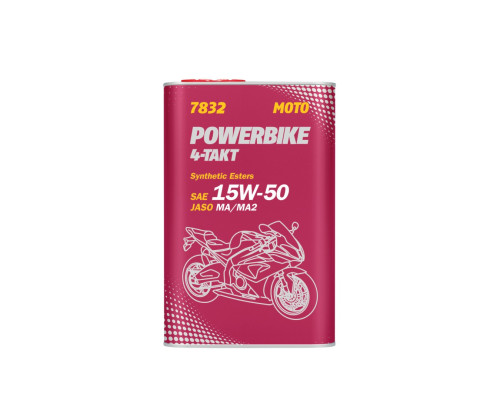 Mannol motor oil 4t motorbike 15w50 1l ester + ma2 semi-synthetic metal can (7832) (12)