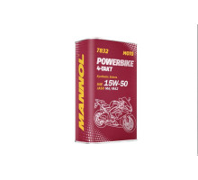 Mannol motor oil 4t motorbike 15w50 1l ester + ma2 semi-synthetic metal can (7832) (12)