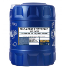 Mannol motor oil 4t motorbike 15w50 20l ester + ma2 semi-synthetic (7832)