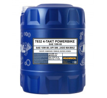 Mannol motor oil 4t motorbike 15w50 20l ester + ma2 semi-synthetic (7832)